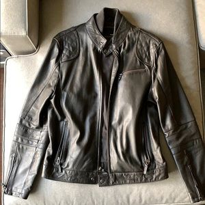 7 Diamonds Brown Leather Motorcycle Jacket